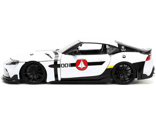 2020 Toyota Supra White and Roy Focker | 1/24 Diecast Model Car | Jada | Robotech Series