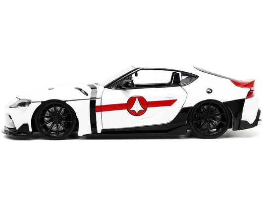 2020 Toyota Supra White and Rick Hunter | 1/24 Diecast Model Car | Jada | Robotech Series