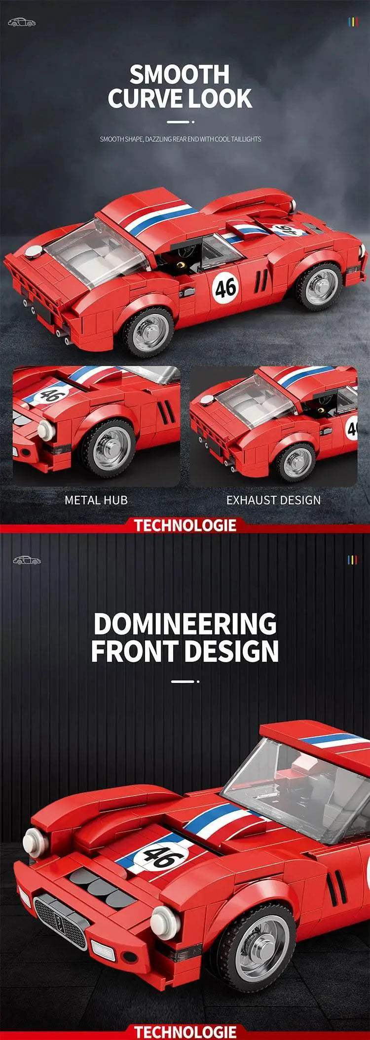 336PCS 250 GTO Car Building Block Creative City Vehicle - ToylandEU