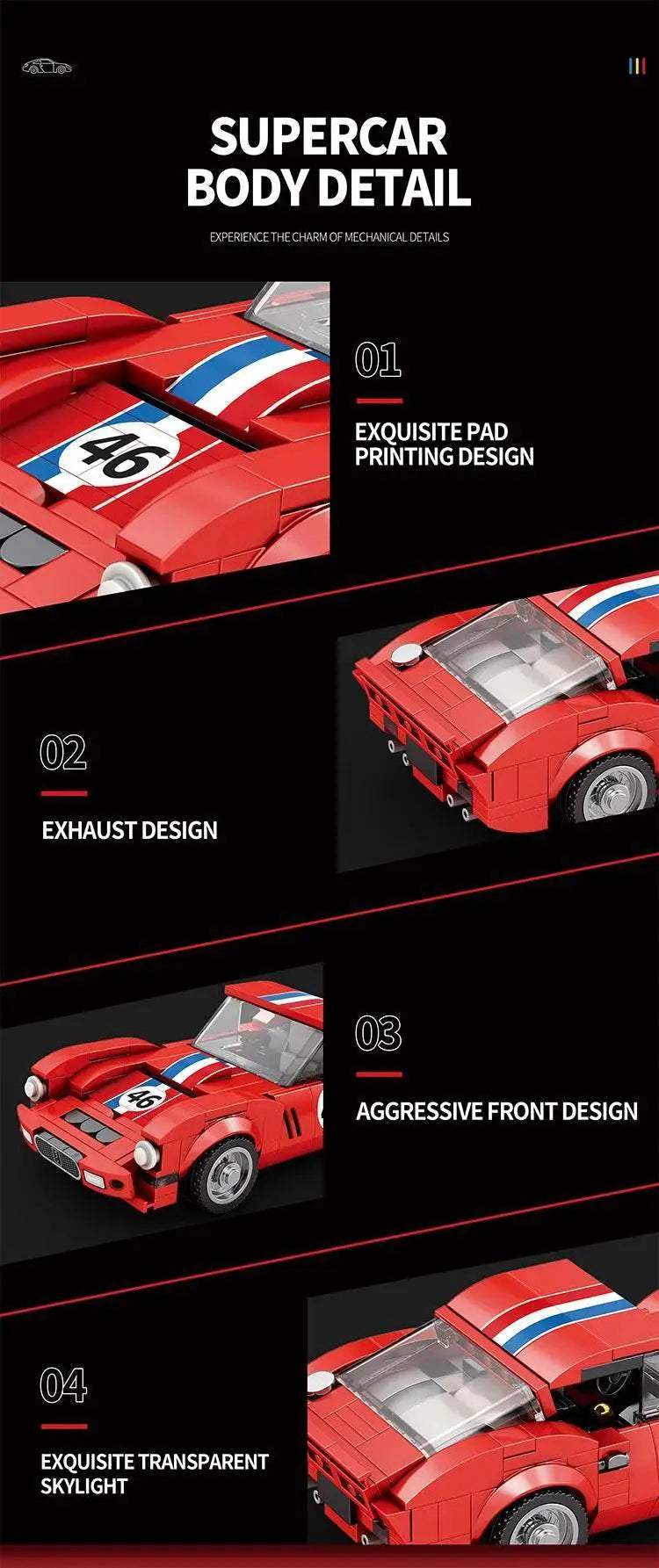 336PCS 250 GTO Car Building Block Creative City Vehicle - ToylandEU