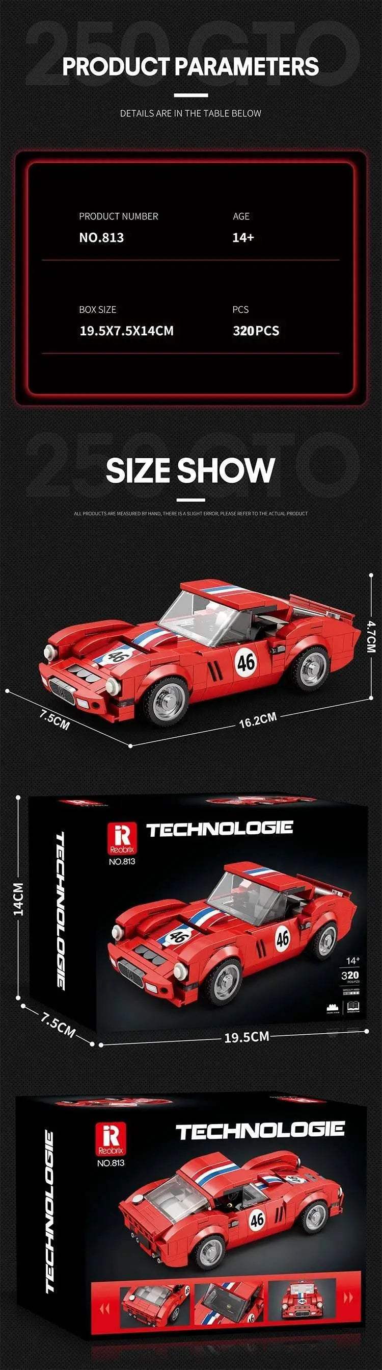 336PCS 250 GTO Car Building Block Creative City Vehicle - ToylandEU