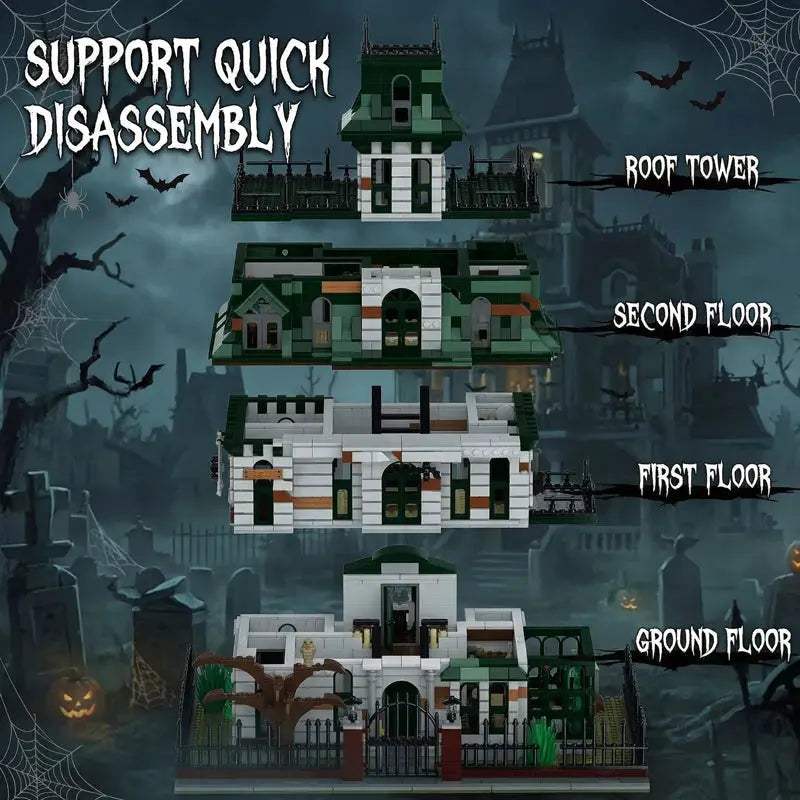 3378 Piece Adams Family House LEGO Compatible Castle Model - ToylandEU