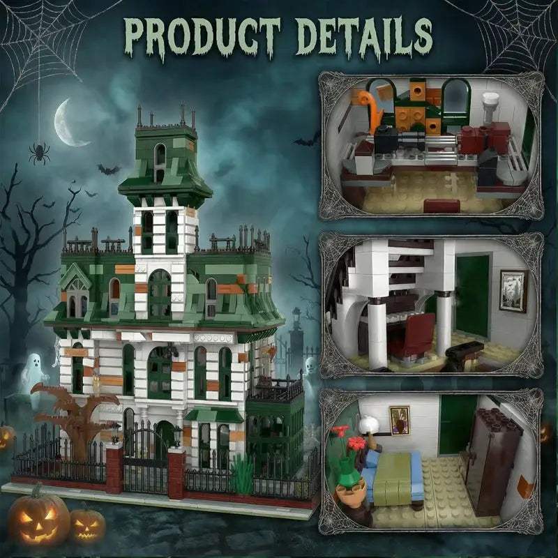 3378 Piece Adams Family House LEGO Compatible Castle Model - ToylandEU