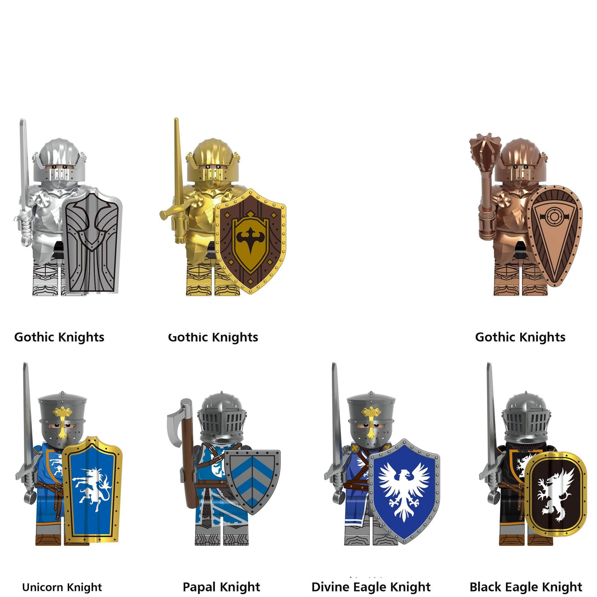 Custom Minifig | 8-Pack | Medieval Warriors Custom Set S4 ()