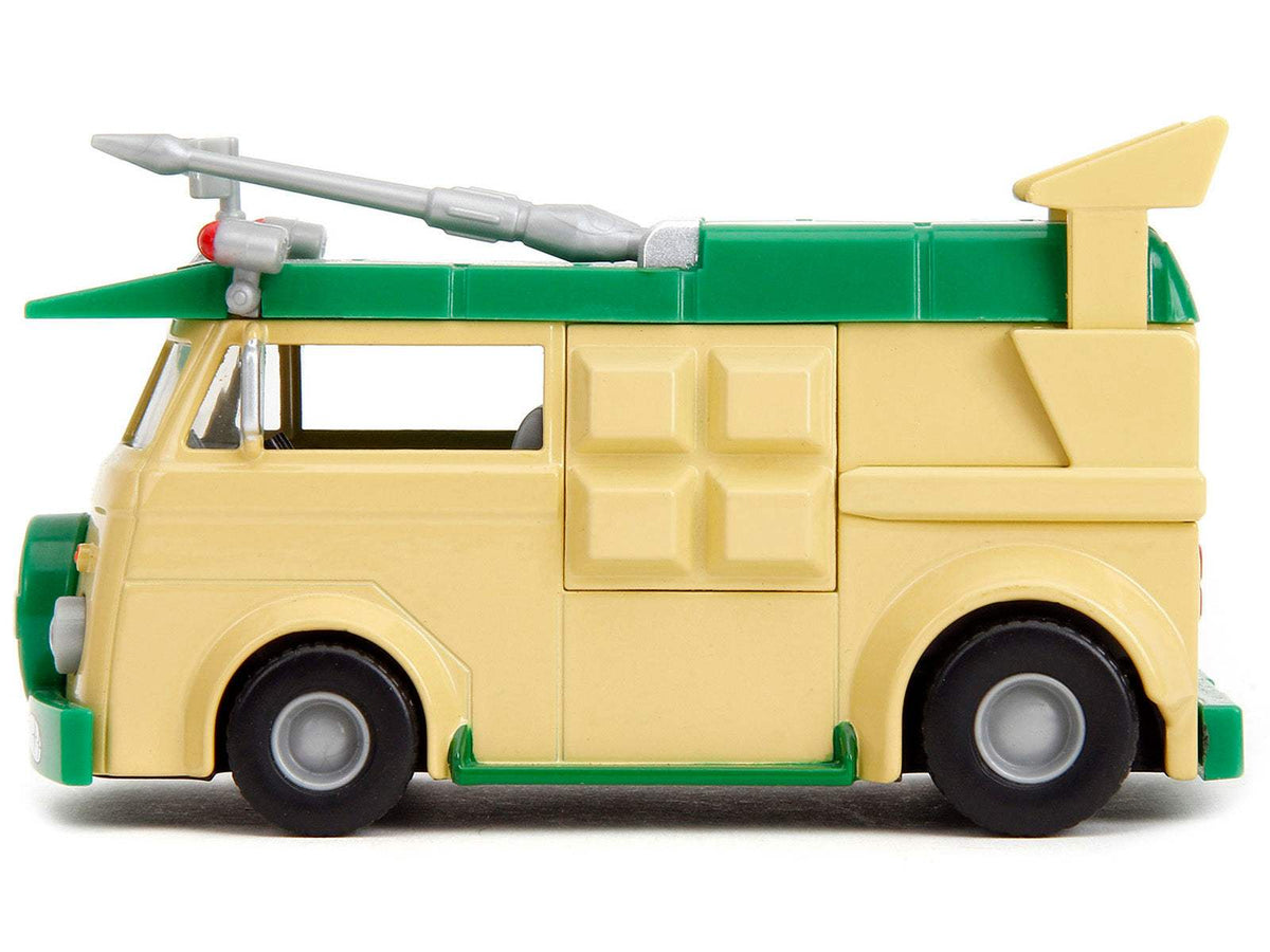 Diecast Car | Licensed Ninja Turtles Vehicle | Green Beige Party Wagon | Gift