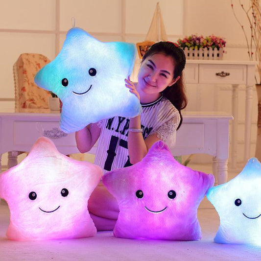 Colorful Glow in the Dark Luminous Teddy Bear Pillow - Soft Plush Toy
