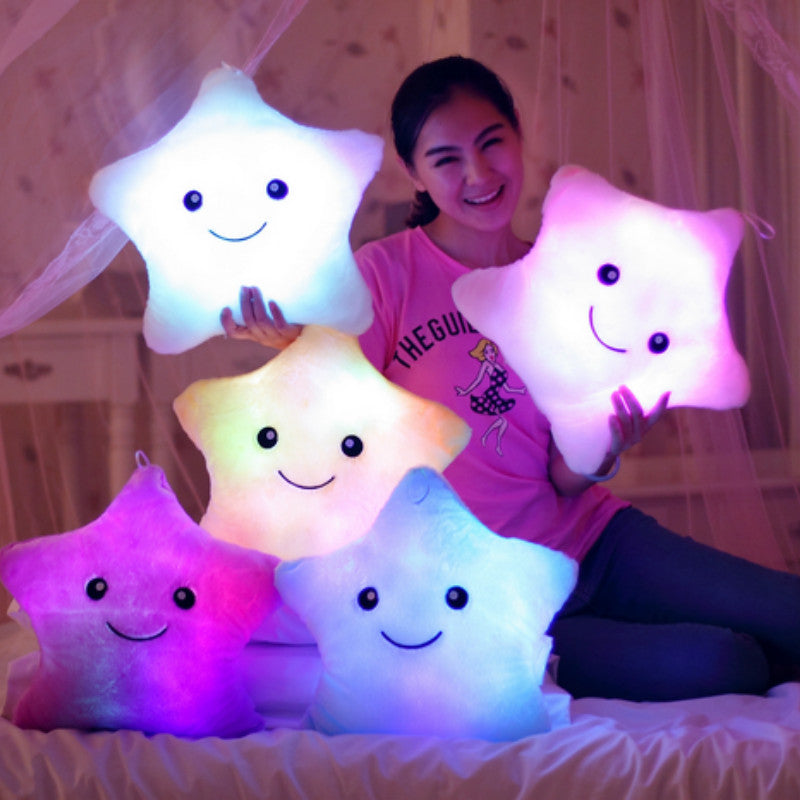 Colorful Glow in the Dark Luminous Teddy Bear Pillow - Soft Plush Toy - ToylandEU