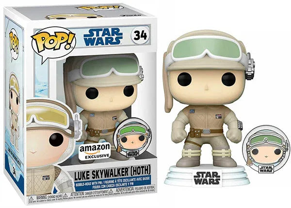 Amazon Exclusive Luke Skywalker Funko Pop with Pin and PopShield