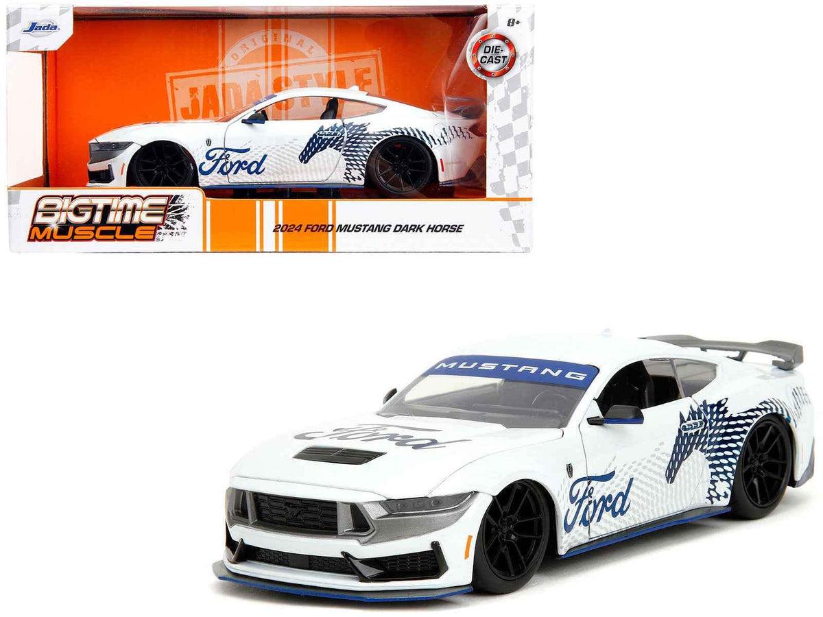 Diecast Model Car | 2024 Ford Mustang Dark Horse White | 1/24 Jada