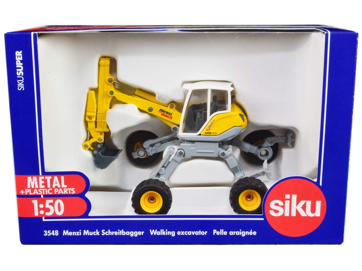 Menzi Muck M545 Walking Excavator Yellow with White Top | 1/50 Diecast Construction Model | Siku | Collector Quality