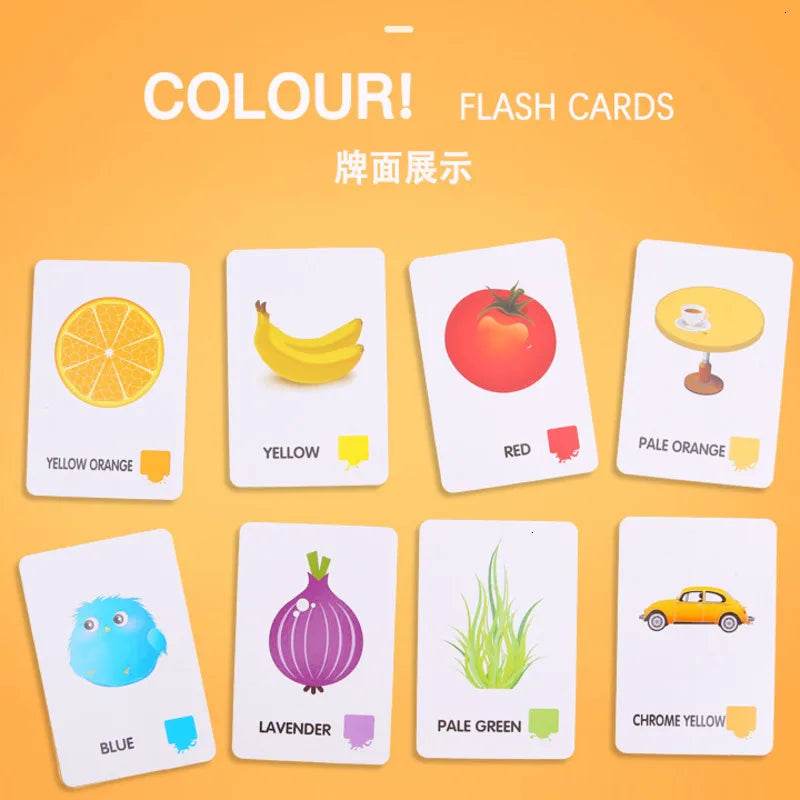 36Pcs Kids Cognition Card Shape Animal Color Teaching Baby English Learning Word Card Education Montessori Toys - ToylandEU