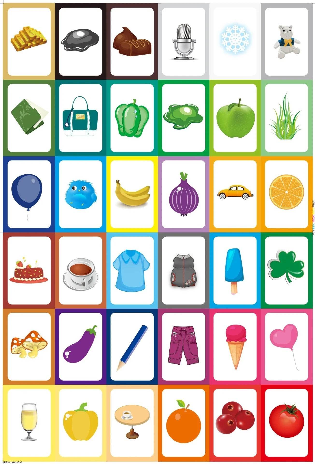 36Pcs Kids Cognition Card Shape Animal Color Teaching Baby English Learning Word Card Education Montessori Toys - ToylandEU