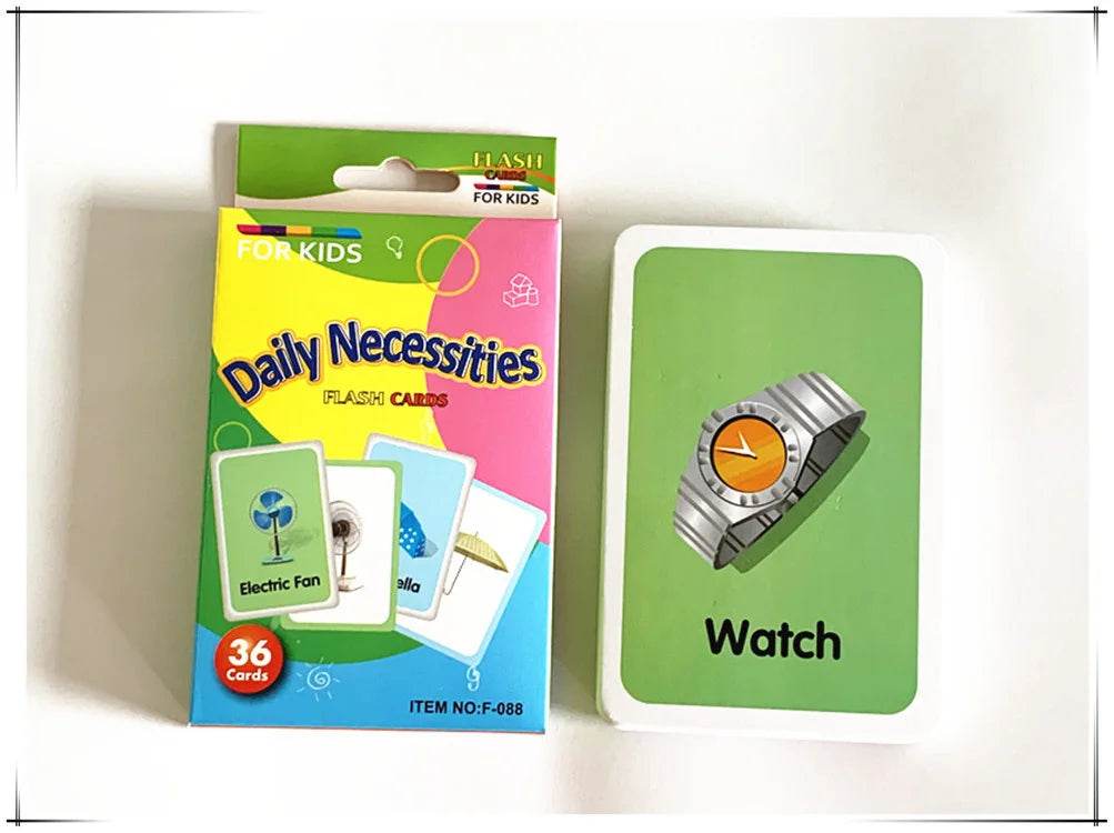 36Pcs Kids Cognition Card Shape Animal Color Teaching Baby English Learning Word Card Education Montessori Toys - ToylandEU