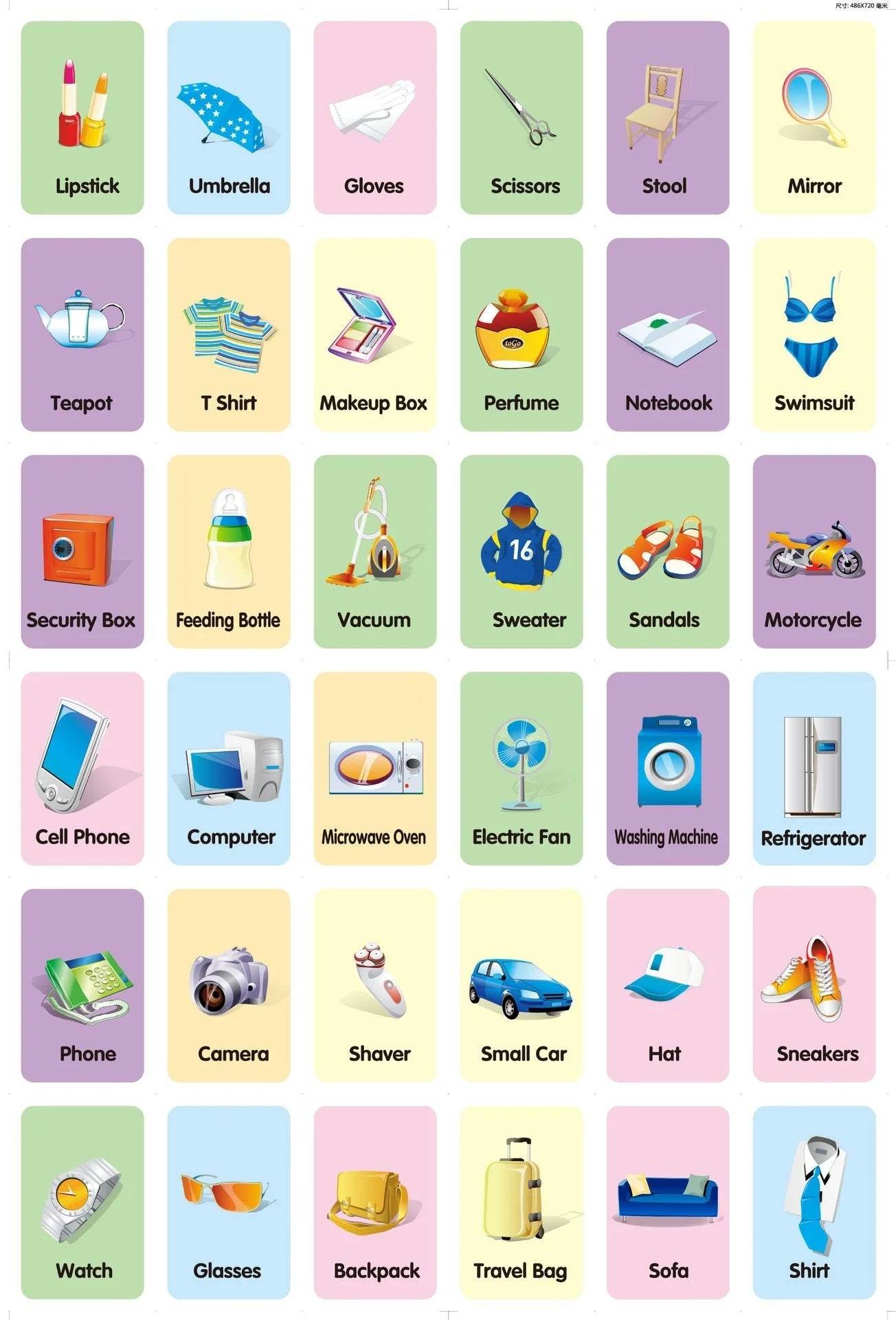 36Pcs Kids Cognition Card Shape Animal Color Teaching Baby English Learning Word Card Education Montessori Toys - ToylandEU