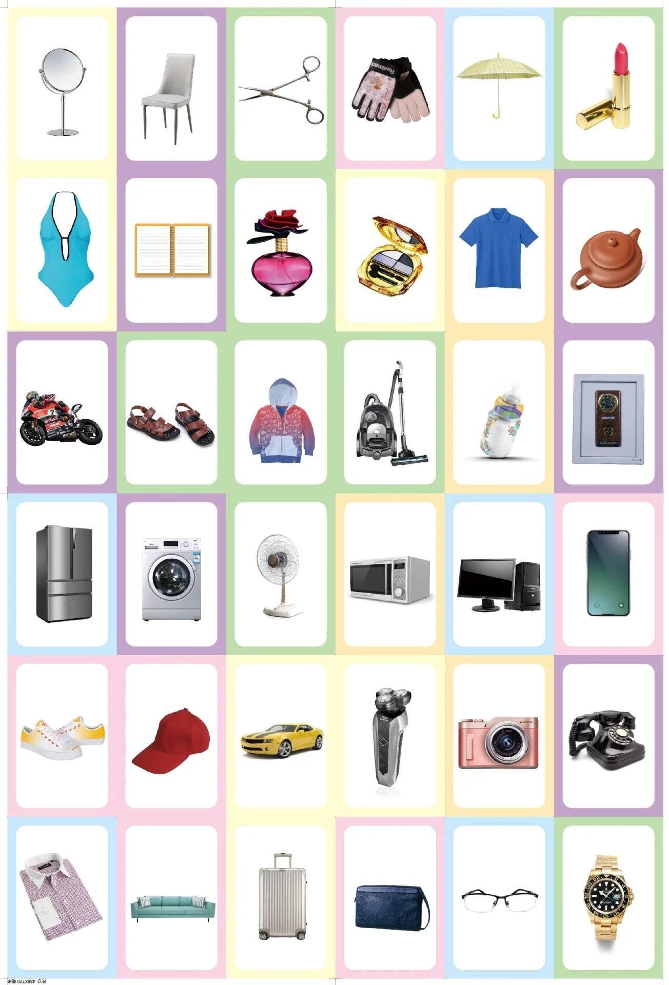 36Pcs Kids Cognition Card Shape Animal Color Teaching Baby English Learning Word Card Education Montessori Toys - ToylandEU