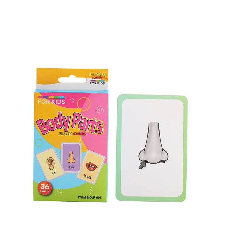 36Pcs Kids Cognition Card Shape Animal Color Teaching Baby English Learning Word Card Education Montessori Toys - ToylandEU