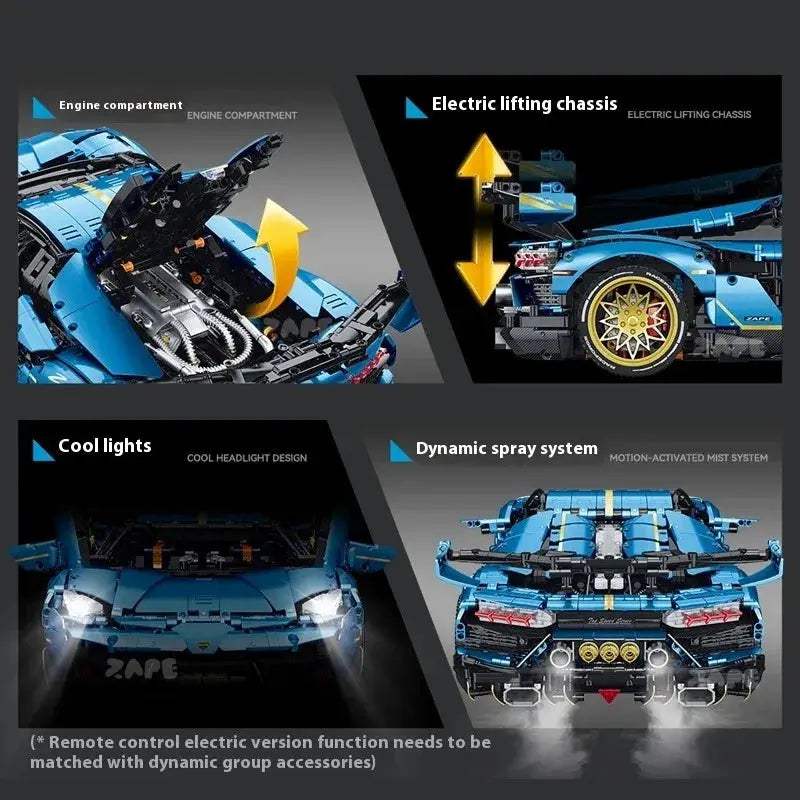3655 Pieces 1x8 RC Supercar Building Blocks Set for Kids - ToylandEU