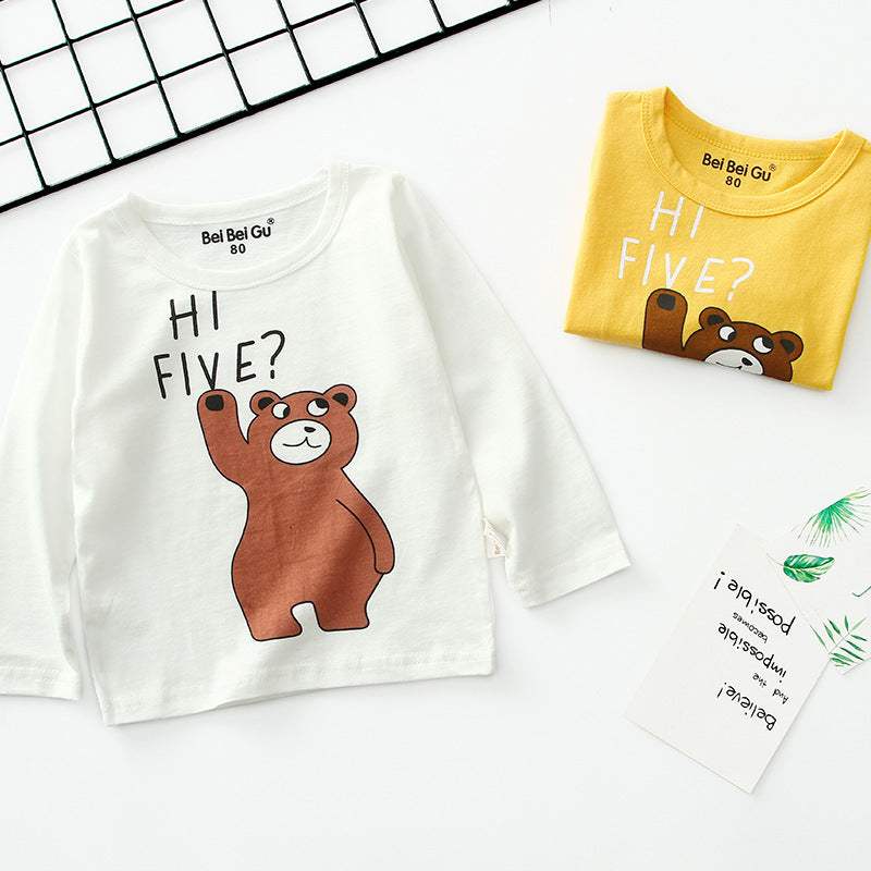 Kids' Korean-Style Cartoon Long-Sleeve Bottoming T-Shirt | Korean Style | Baby & Children's Tops