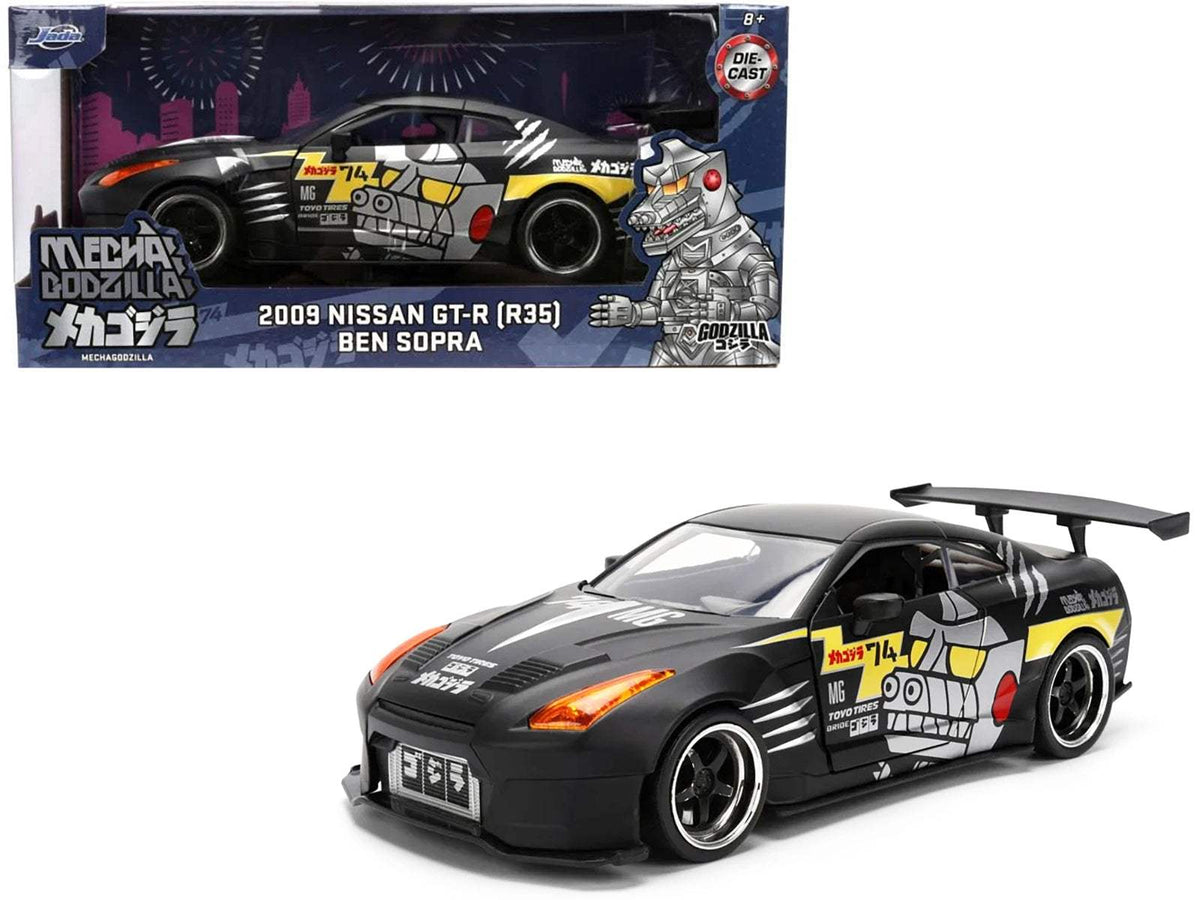 2009 Nissan GT-R (R35) Ben Sopra Matt Black | 1/24 Diecast Model Car | Jada | Mechagodzilla Series