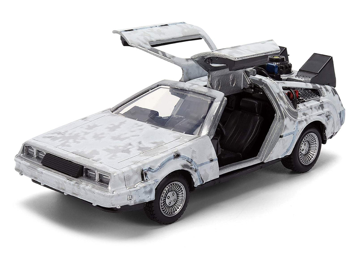 DMC DeLorean Time Machine Brushed Metal (Frost Version) | 1/32 Diecast Model Car | Jada | Back to the Future Series