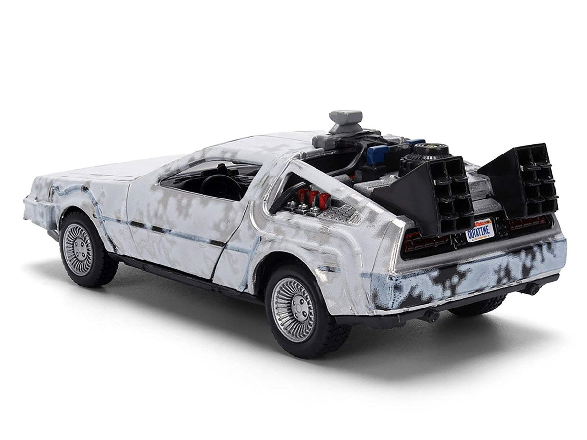 DMC DeLorean Time Machine Brushed Metal (Frost Version) | 1/32 Diecast Model Car | Jada | Back to the Future Series