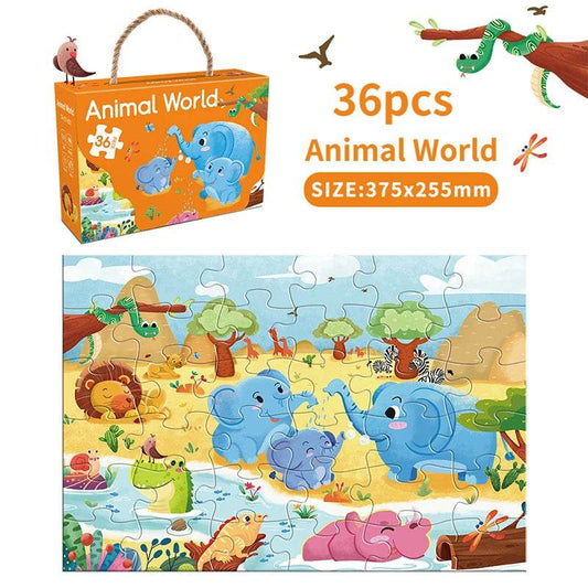 36pcs Carrying Jigsaw Puzzle Children Paper Large Pieces Puzzle - ToylandEU