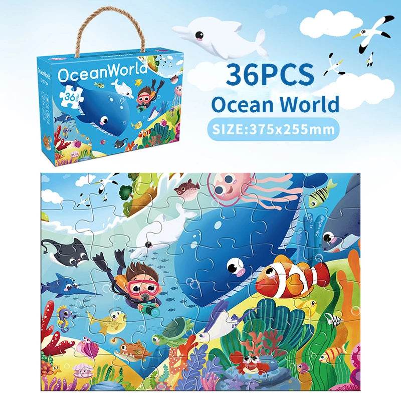 36pcs Carrying Jigsaw Puzzle Children Paper Large Pieces Puzzle - ToylandEU