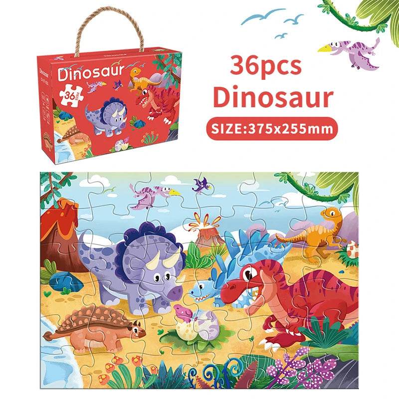 36pcs Carrying Jigsaw Puzzle Children Paper Large Pieces Puzzle - ToylandEU