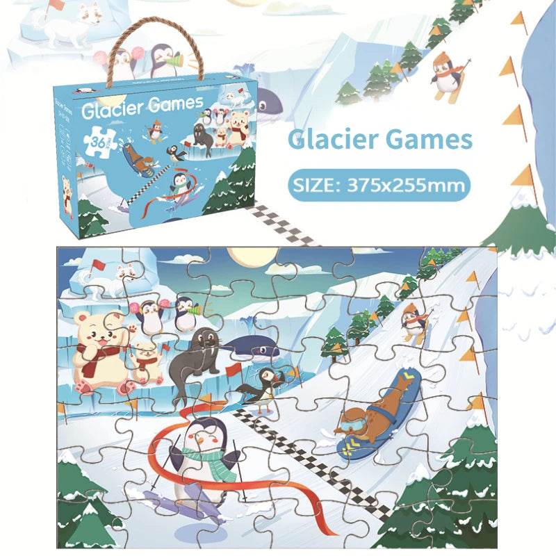 36pcs Carrying Jigsaw Puzzle Children Paper Large Pieces Puzzle - ToylandEU