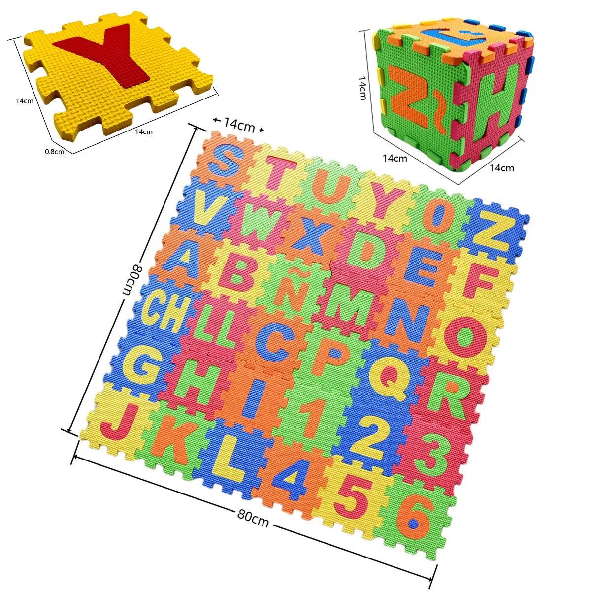 36pcs/Pack 14cm Big Mats Children EVA Foam Alphabet Numbers - ToylandEU