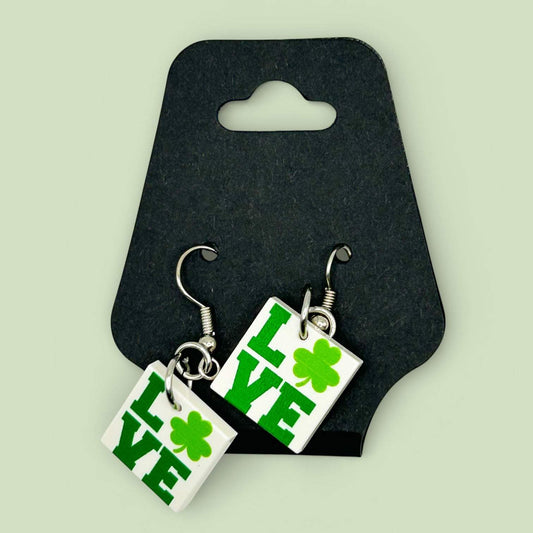 LOVE St. Patrick's Day Irish Earrings | Authentic New LEGO Parts | Holiday Jewelry | B3 Customs