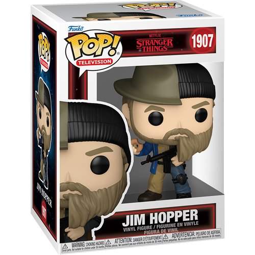 Funko Pop Figure | Stranger Things Jim Hopper | Split Vinyl Build | Age 3 Plus