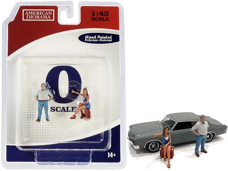 70s Style Two Figurines Set III | 1/43 Diecast Model Car | American Diorama | Collector Quality