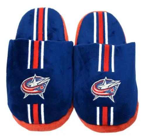 Columbus Blue Jackets Slipper - Youth 8-16 Size 1-2 Stripe - (1 Pair) - S