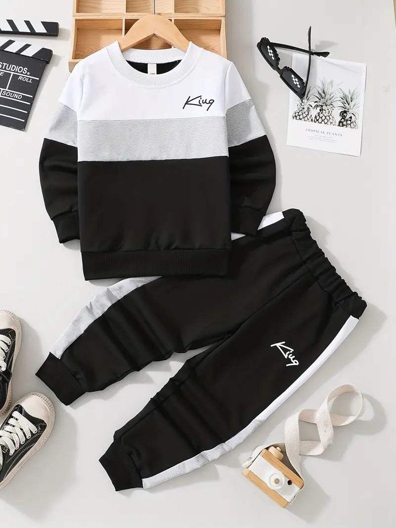 Kids' Multicolor Hoodie And Pants Set | Animal, Stripe And Plaid Patterns