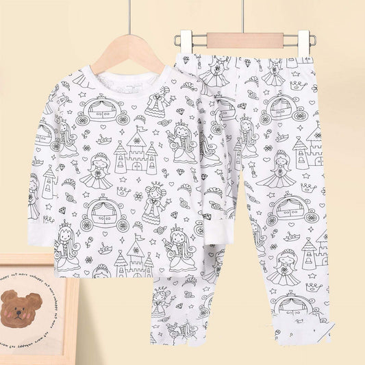 Kids' Sketch Coloring DIY Hand-Drawing Cotton Suit | Unisex