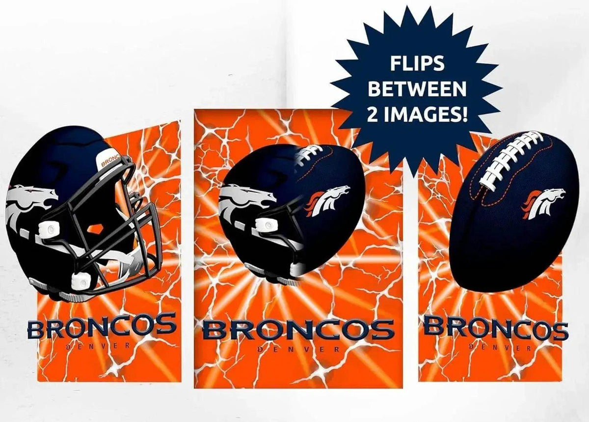  Denver Broncos 3D Art Print Lightning Flip 12x16 Licensed -  ToylandEU™