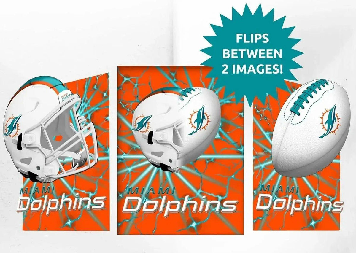  Miami Dolphins 3D Art Print 12x16 Lightning Flip Wall Art -  ToylandEU™