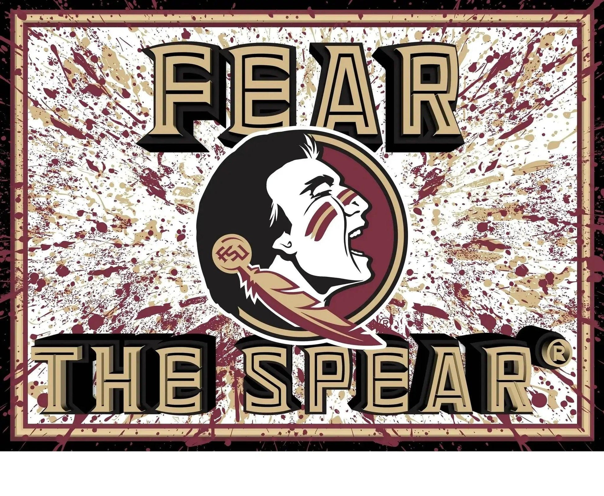  Florida State Seminoles 3D Art Print Splatter 12x16 -  ToylandEU™