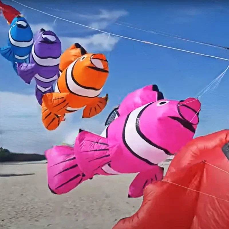3D Colorful Inflatable Clownfish Kite Pendant - Fun & Durable Flying Toy - ToylandEU