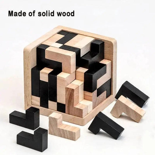  3D Cube Puzzle Luban Interlocking Wooden Educational Toy for Kids Brain Development -  ToylandEU™