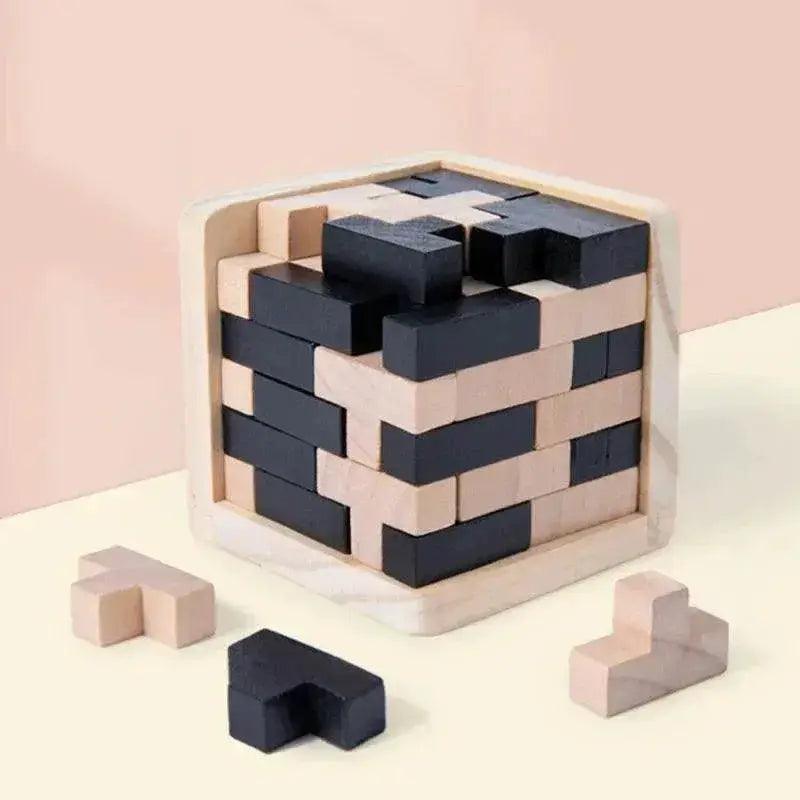  3D Cube Puzzle Luban Interlocking Wooden Educational Toy for Kids Brain Development -  ToylandEU™