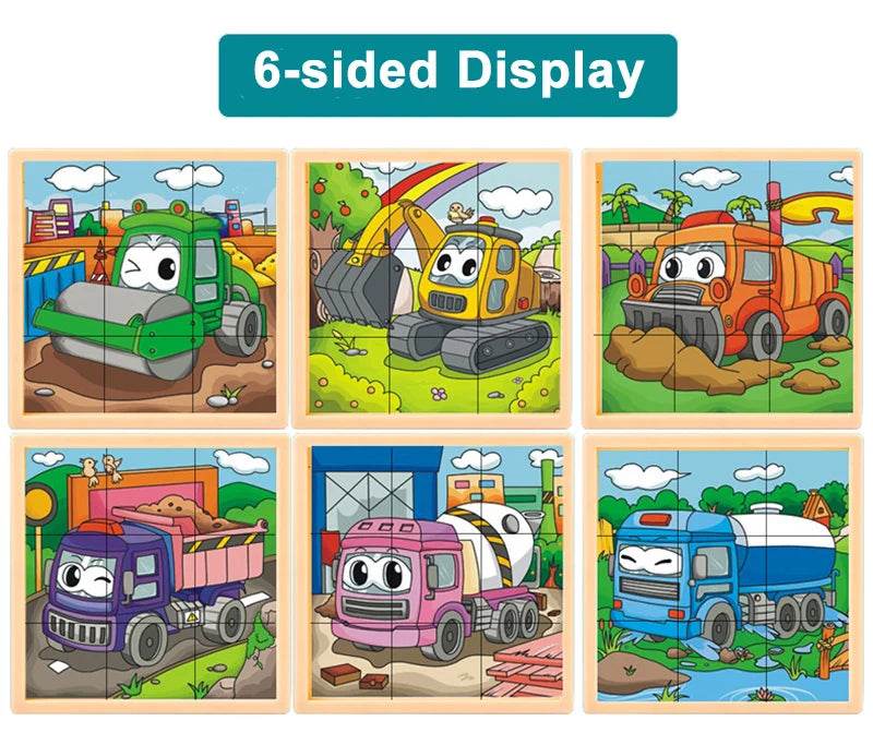 3D Cube Wooden Puzzle Children's Nine Pieces Six-Sided Block Montessori Educational Toy - ToylandEU