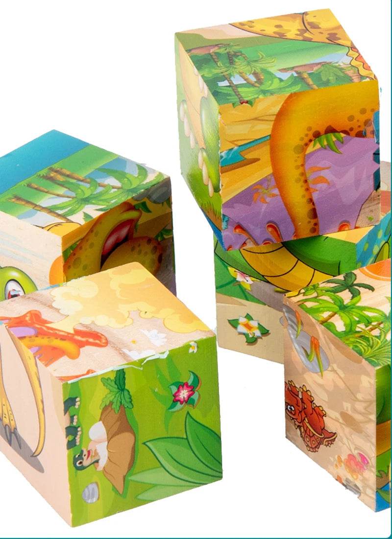 3D Cube Wooden Puzzle Children's Nine Pieces Six-Sided Block Montessori Educational Toy - ToylandEU