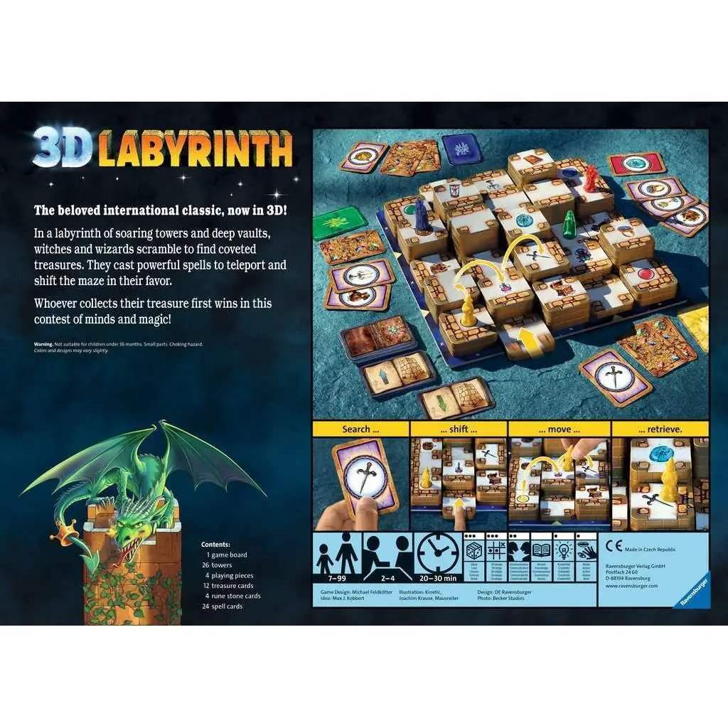 3D Labyrinth Fantasy Board Game With Tower Climb Adventure - ToylandEU