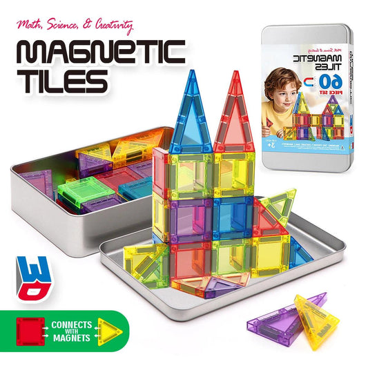  3D Magnetic Tiles | 60-Piece Set | Toylandeu™ 