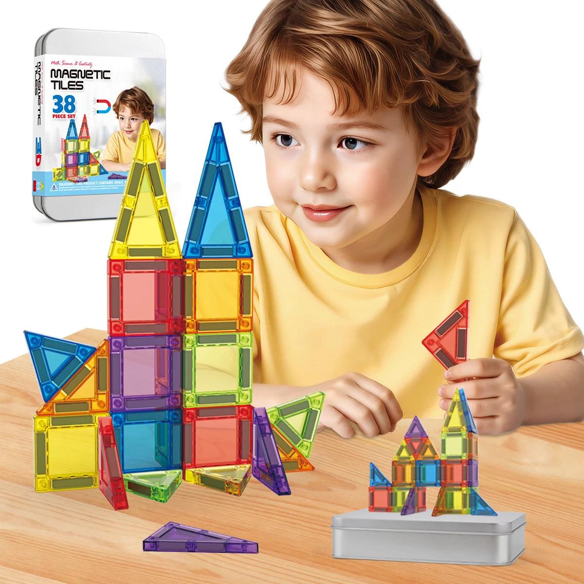  3D Magnetic Tiles | 60-Piece Set | Toylandeu™ 