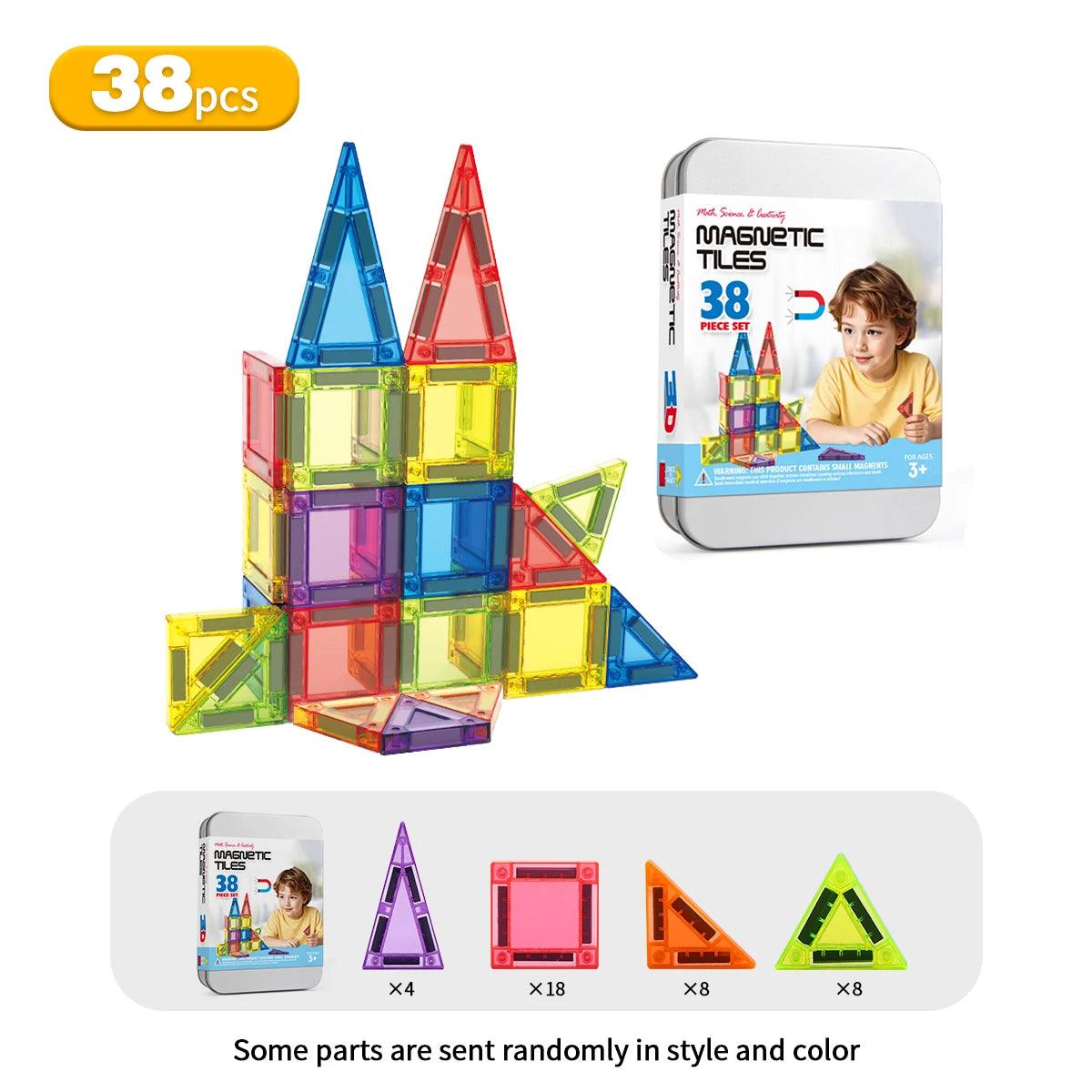  3D Magnetic Tiles | 60-Piece Set | Toylandeu™ 
