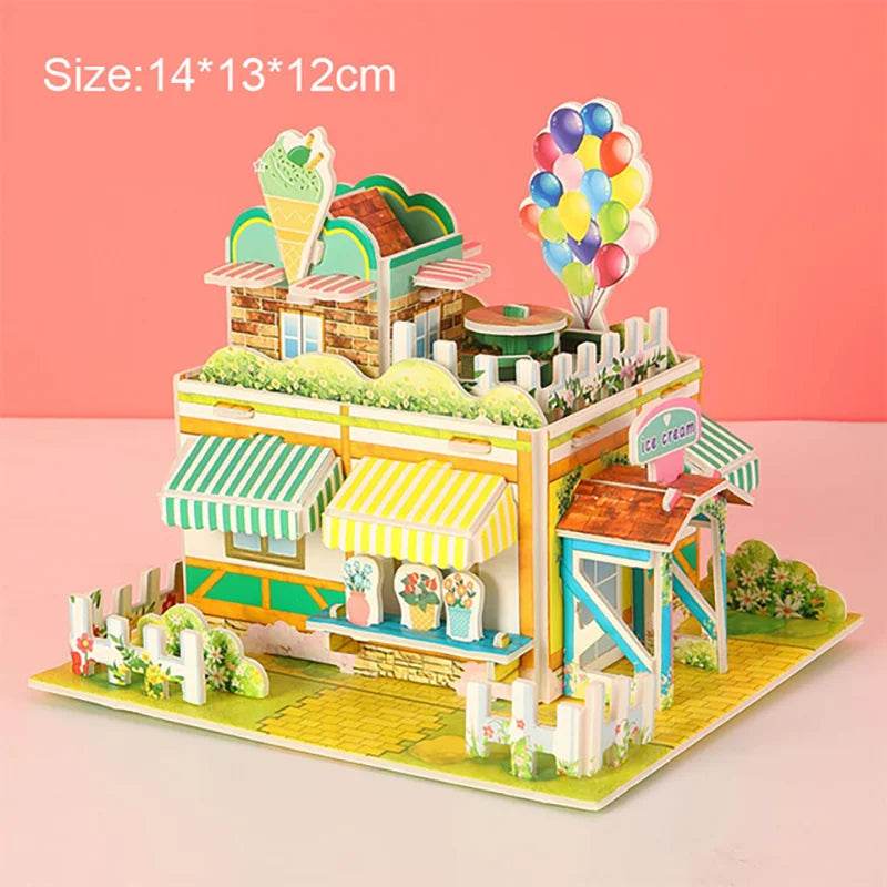 3D Paper Puzzle Montessori Miniature Houses Fun Carton Construction Models for Kids Handmade Educational Toys - ToylandEU