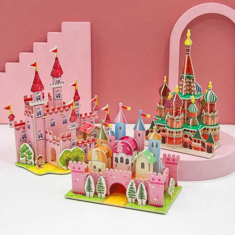 3D Paper Puzzle Montessori Miniature Houses Fun Carton Construction Models for Kids Handmade Educational Toys - ToylandEU